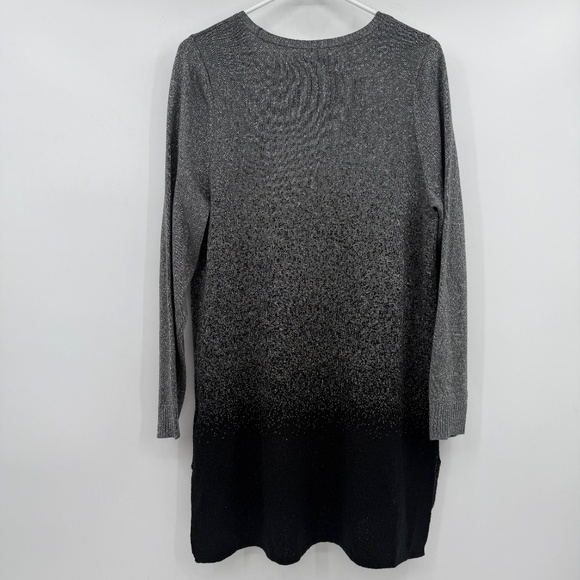 Apt 9 Sweater Women 0X NEW Black Silver Metallic Long Sleeve Knit Pullover Top - Picture 6 of 12
